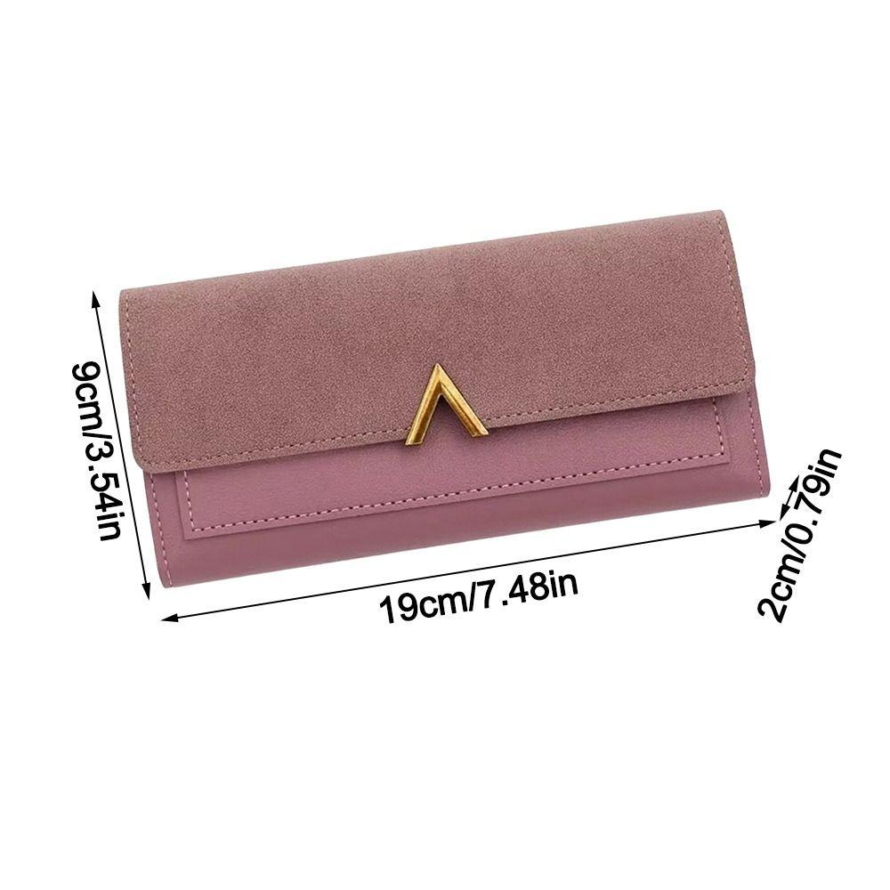 Fashion Accessory PU Wallet Card Holder Tri-Fold Moneybags Multi-card Slot Hasp Closure Long Purses Women