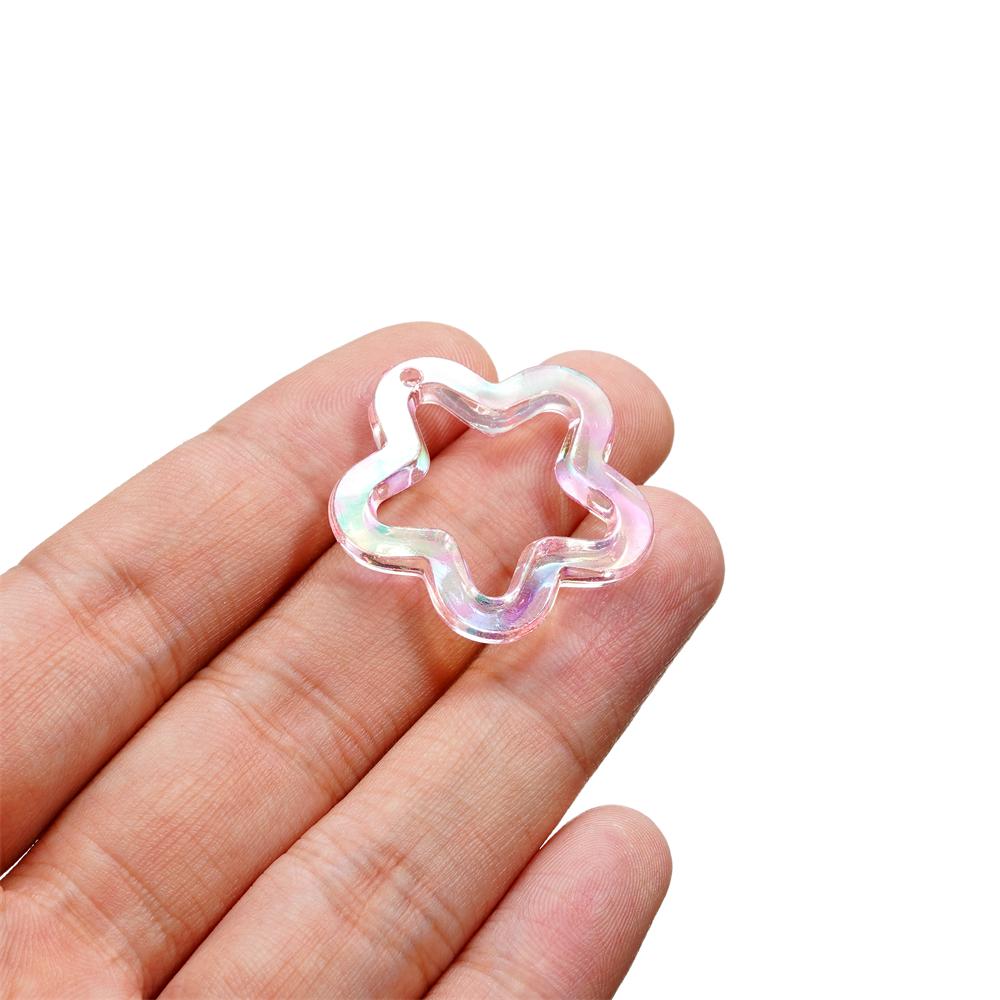 10Pcs/Lot 30*30.5mm Acrylic Transparent Five Pointed Star Pendant for DIY Jewelry Making Bracelet Necklace Charms Accessories