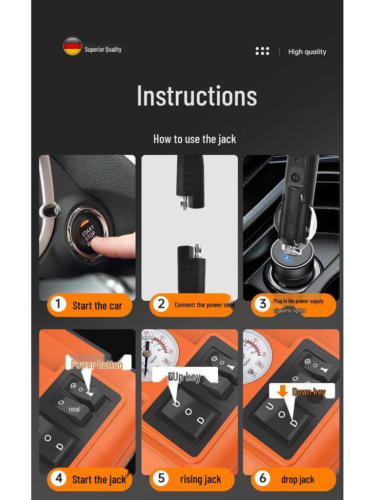 12V Multi-Functional Electric Car Jack and Wrench Set