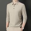 Spring Autumn Waffle Men's Long-sleeved Polo Shirt Business Casual Slim Top Classic Solid Color Male Brand Tees