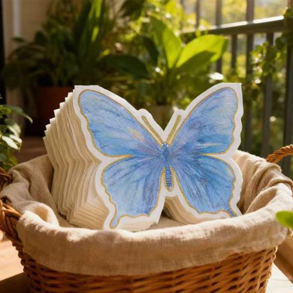 20Pcs Butterfly Printed Disposable Napkins Disposable Dinner Napkins Weddings Birthdays