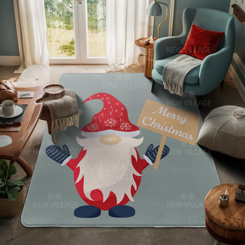 House Entrance Carpet Home Door Mat Living Room Bath Foot Bathroom Non-slip Water Absorption Rugs Bath Merry Christmas Winter
