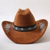 Popular European and American Classic Embroidery Western Cowboy Hat Men's and Women's Outdoor Fashion Suede Big Eaves Hat