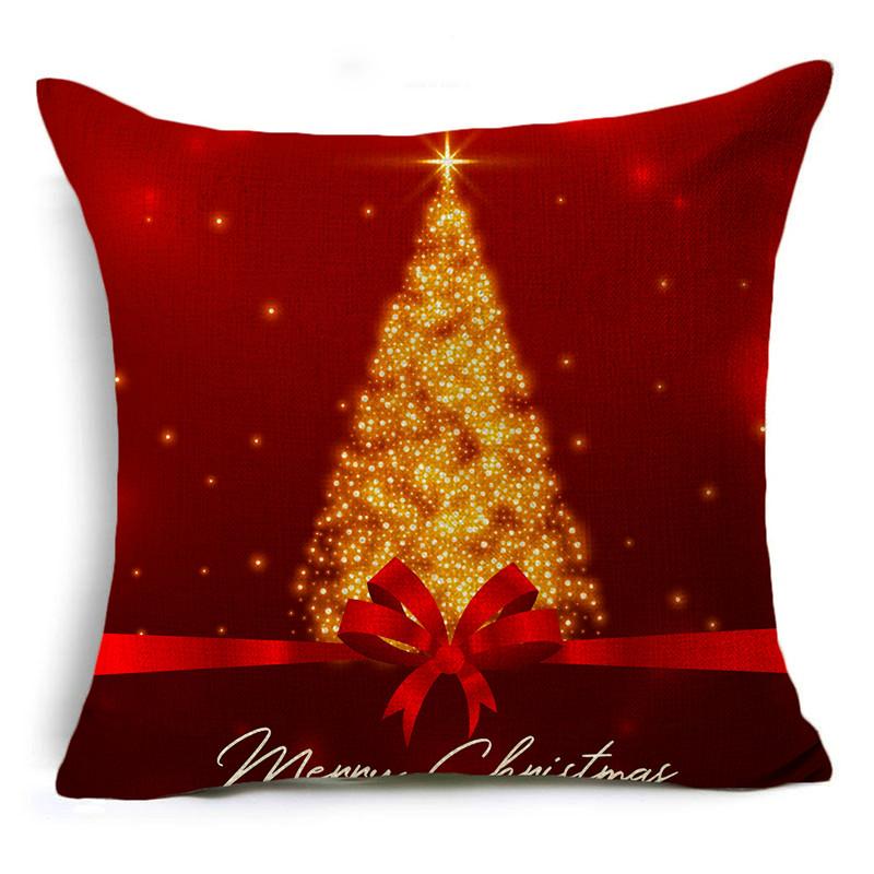 Home Decor Nordic Christmas Red Printed Polyester Pillowcase For Living Room Bedroom Decor Funda De Almohada