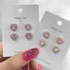 Foxi Fashion Heart-Shaped Earrings: Small, Simple, Love-Inspired Design with Micro-Inlaid Zircon and 18K Plating. Perfect for Korean Style.