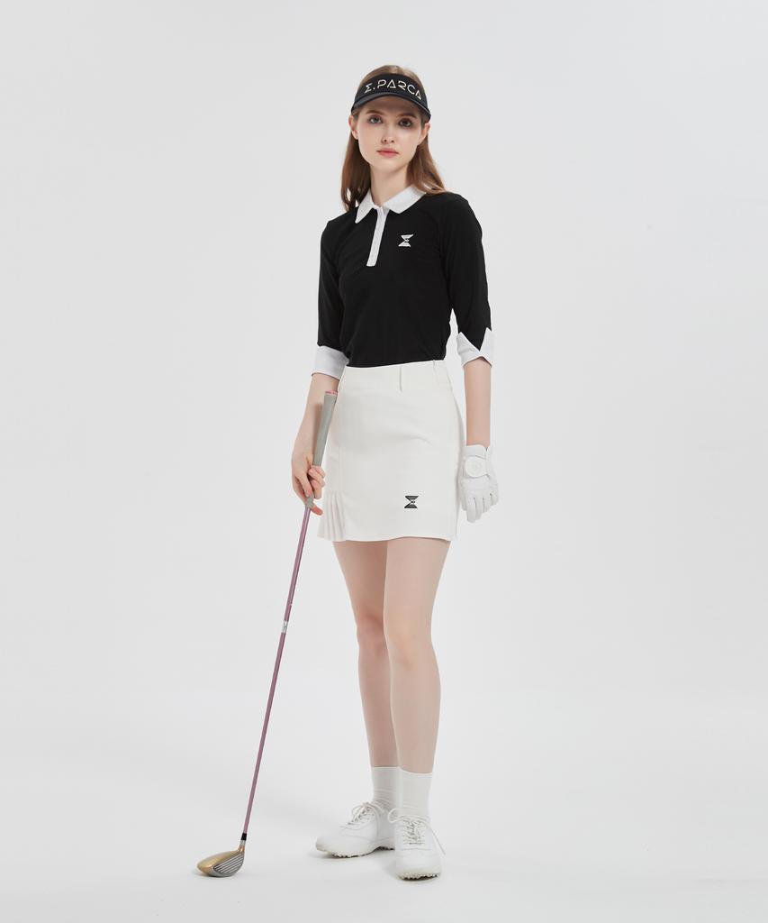 E.PARCA Pleated Point H-Line Skirt