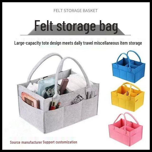 Multifunctional Outdoor Felt Diaper Bag - Foldable Handbag for Moms