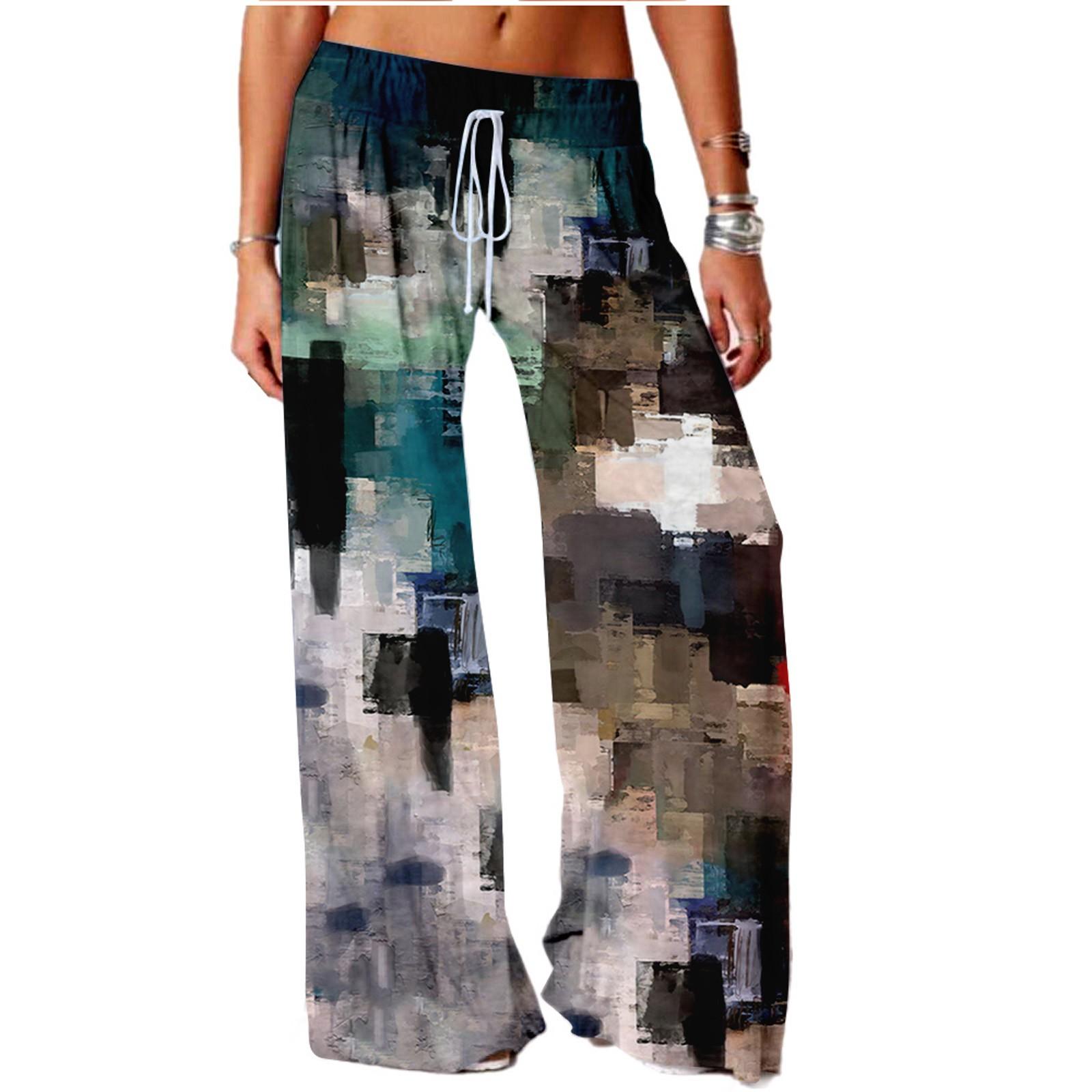 Fashion Women s Casual Fashion Printed Loose Comfortable Yoga Wide Leg Pants XXXL