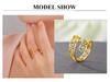Cazador Stainless Steel Adjustable Heart Rings for Women Finger Rings Cute Jewelry Party Wedding Gift Wholesale 2026 New