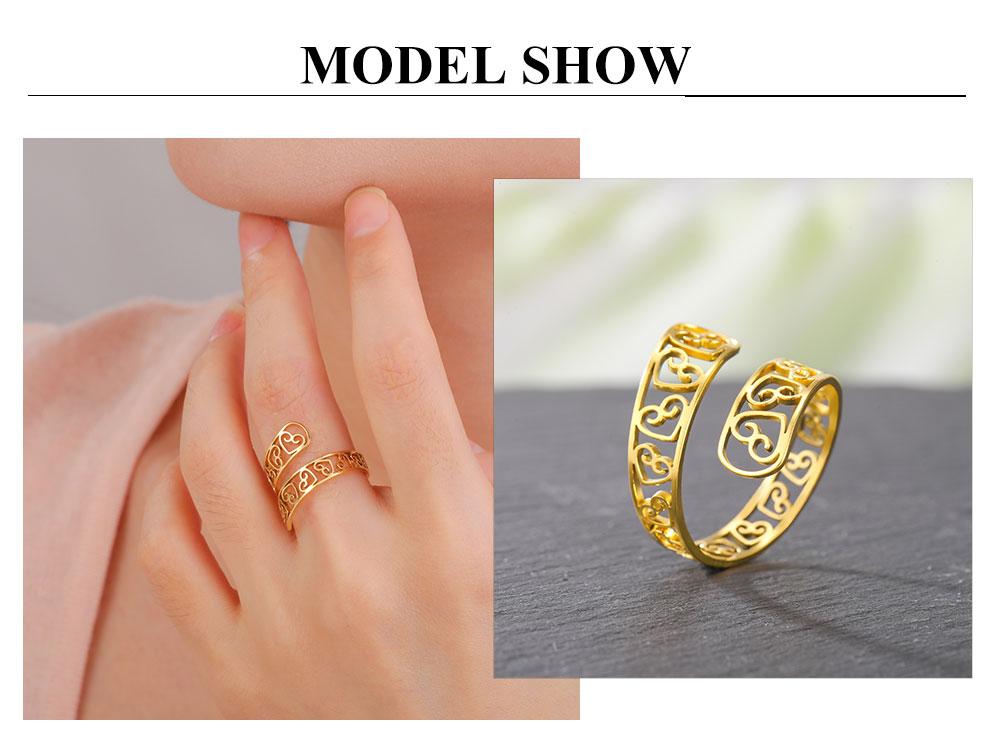 Cazador Stainless Steel Adjustable Heart Rings for Women Finger Rings Cute Jewelry Party Wedding Gift Wholesale 2026 New