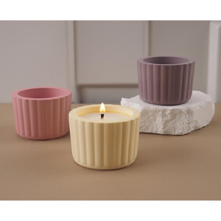 Silicone Mold for DIY Cement Cup with Crystal Effect Trendy Plaster Candle Cup Mirror Silicone Mold