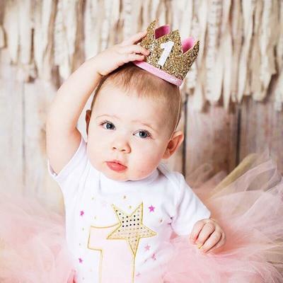 Chapeau rose bleu argent 1er 2 ans chapeaux de fête paillettes anniversaire bandeau garçons filles un an anniversaire