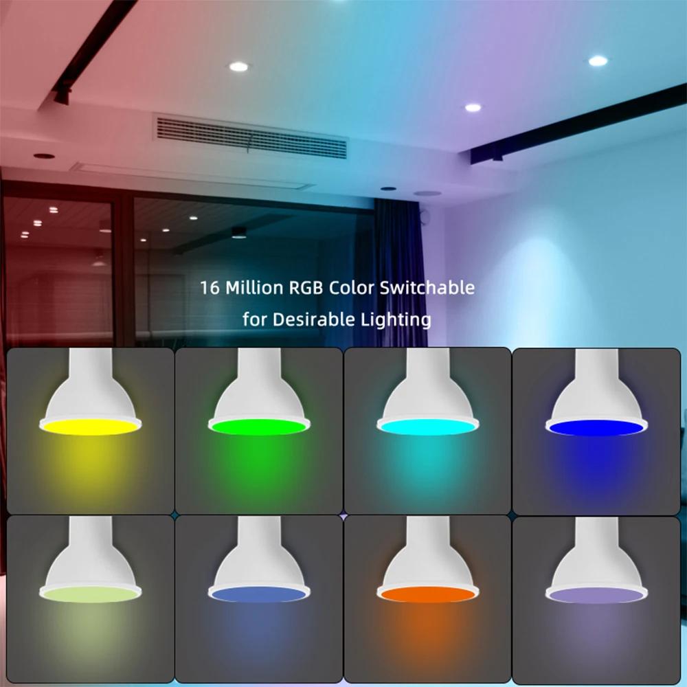 RGB LED Spotlight GU10 AC 85-265V Remote Control Spotlight Color Dimmable Bulb for Living Room Bedroom Decoration
