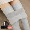 Women's High-Waisted Gray Velvet Leggings: Slimming, Warm, Vertical Stripes for Autumn/Winter.