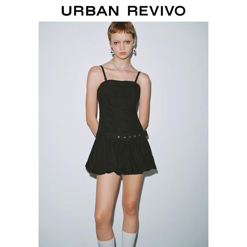 

UR 2025 Spring Women s Belted Bud Suspender Mini Dress XL