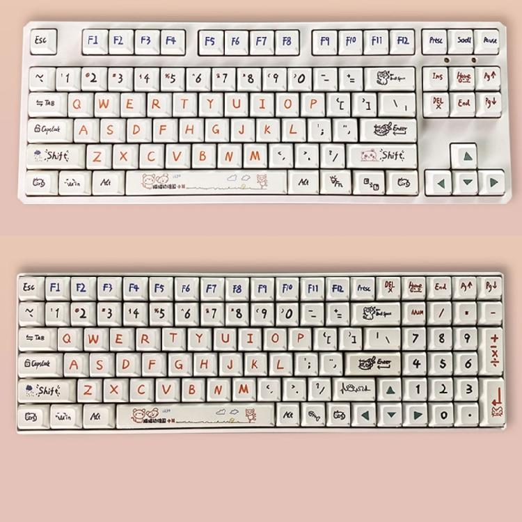 122 Keys PBT Keycaps XDA Profile DYE-SUB Keycap For Cherry MX Switch Mechanical Keyboard Cat Kindergarten Keycap