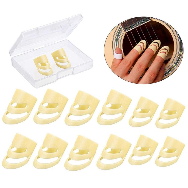 12 Pieces Plastic Thumb Finger Pick Multi Color Adjustable Finger Guitar Pick Hollow Guitar Plectrum For Acoustic Guitar