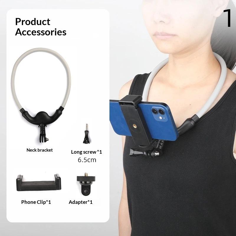 New Neck Mount Phone Clip 360° Rotation Phone Holder For Phone Accessories Quick Release Hands Free Accessories