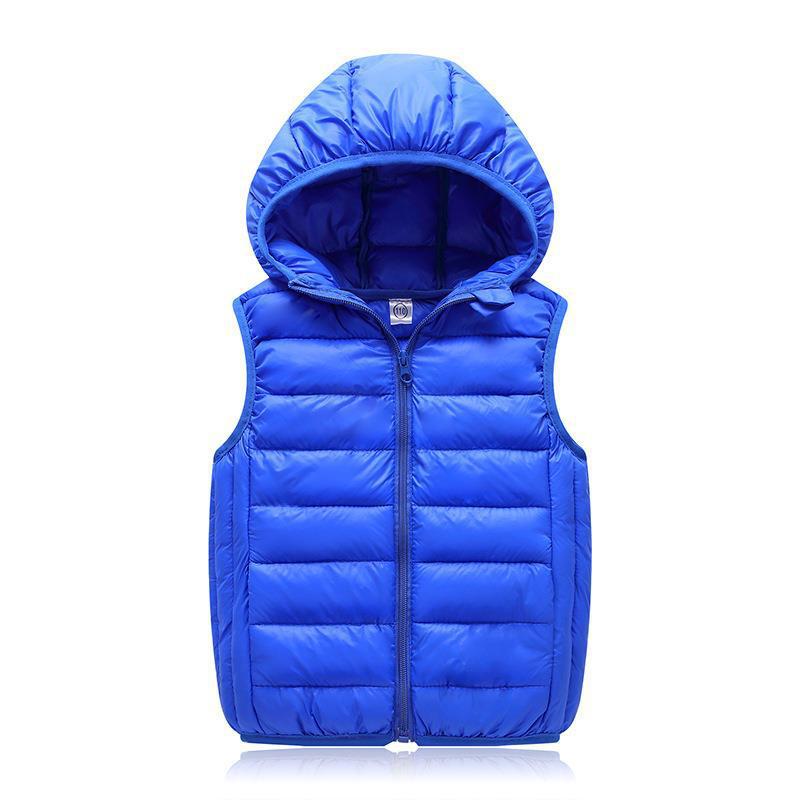 Leichte Kinder Daunenweste mit Kapuze, Herbst/Winter Oberbekleidung für Jungen und Mädchen