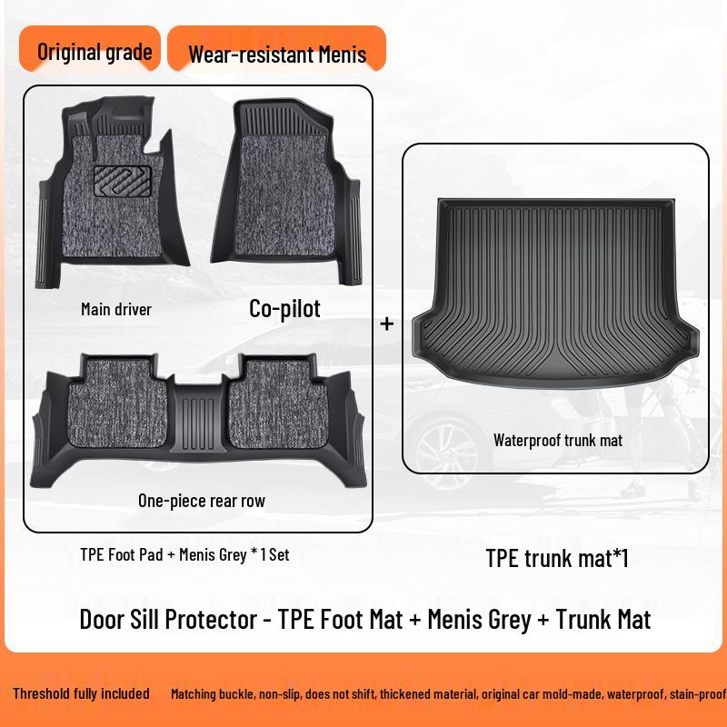 Volkswagen Teramont X Floor Mats, 17-24 Models, Fully Enclosed 7-Seater TPE