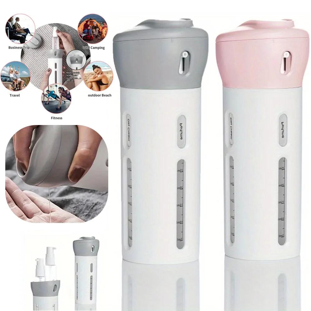 Travel Dispenser, 4 in 1 Lotion Shampoo Gel Travel Dispenser Shower Bottles Refillable Travel Bottles