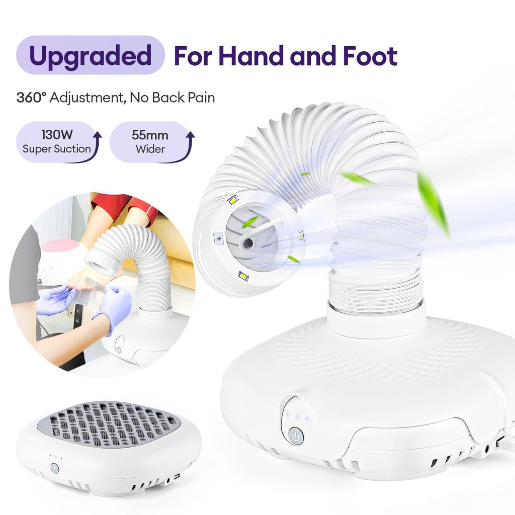 Powerful Nail Dust Collector Dust Extractor for Nails Art Vacuum Cleaner for Manicure Nail Stylist Supplies