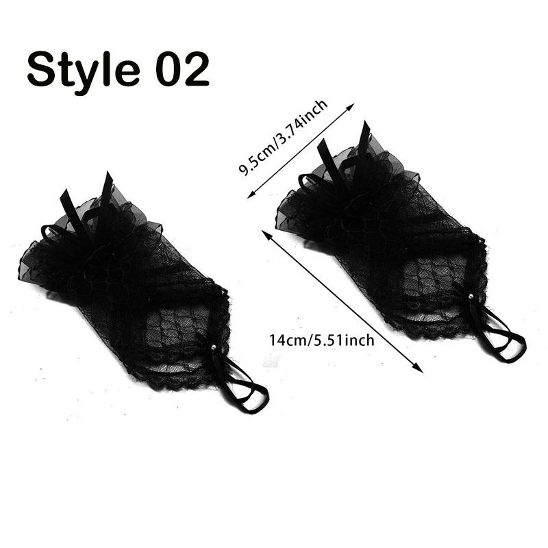 Lace Short Gloves for Women Bridal Wedding Lolita Dress Accessories Banquet Wedding Lace Gloves Thin Mittens Bridal Mesh Gloves