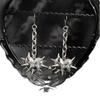 Gothic Personality Sliver Color Thorns Spikes Heart Shape Pendant Dangle Earrings for Women Men Hiphop Punk Jewelry Accessories