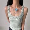 Multi Layered Iris Flower Necklace Iron Zinc Zinc Alloy Neck Creative Flower Collarbone Chain  Daily