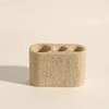 Limestone Toothbrush Holder with Light Yellow Holes, Soap Dispenser, Bathroom Tray, Natural Marble, Home Decoration Accessories