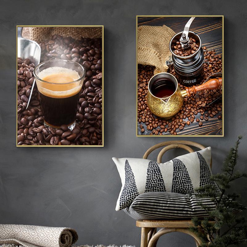 Nordic Coffee Theme Photography Canvas Posters Print Modern Wall Art Pictures For Living Room Dinning Room Cafe Office Aisle