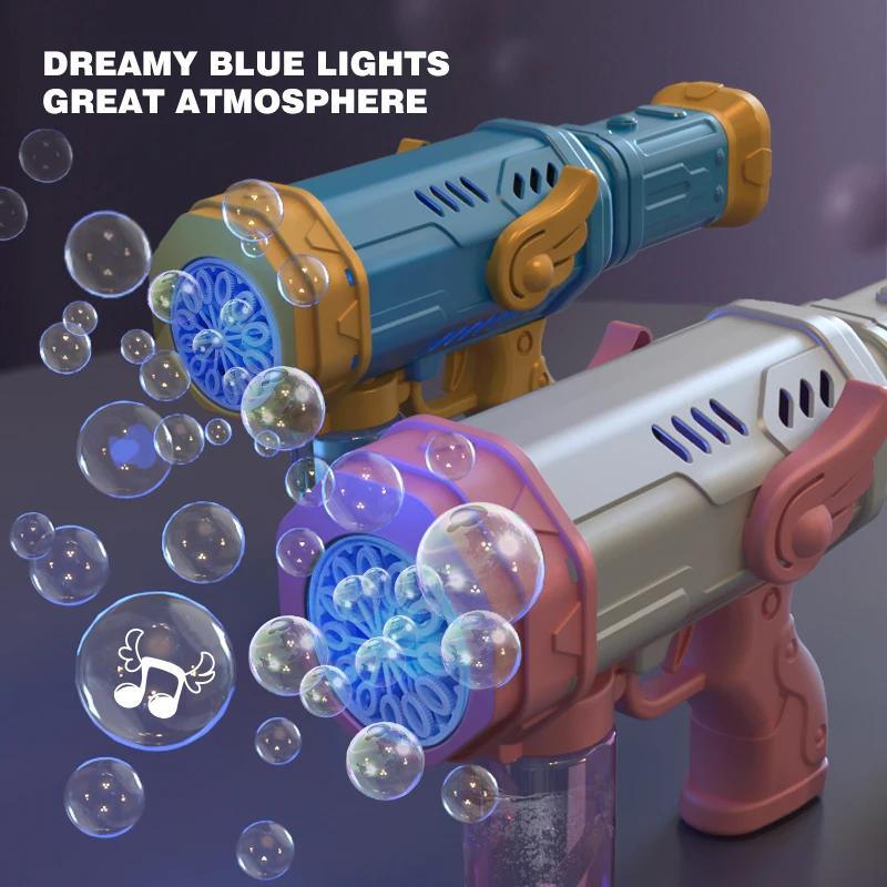 12 Hole Children'S Bubble Gun Outdoor Toys Full Automatic Water Electric Bubble Maker Machine Soap Blowing Toys Game Party Gifts