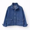 Mizqz High Neck Loose Fit Denim Jacket