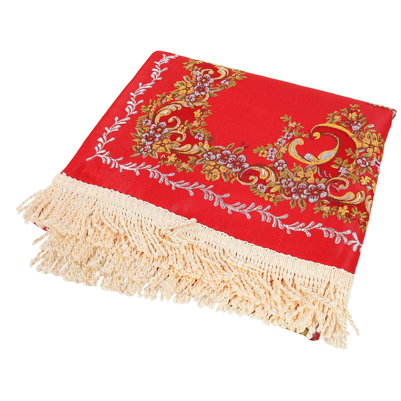 

Вышитый коврик для молитвы «Ваза» Мягкий полиэстеровый коврик для паломничества Двухслойный коврик для молитвы для жизни красный