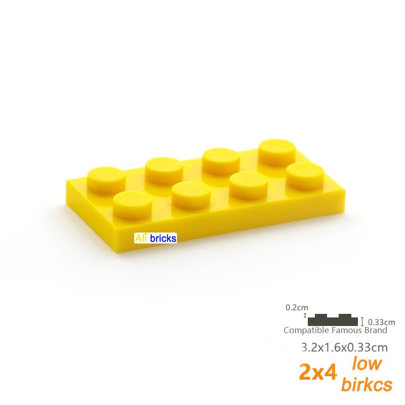 60pcs DIY Building Blocks Thin Figure Bricks 2x4 Dots Educational Creative Size Compatible With 3020 Plastic Toys for Children