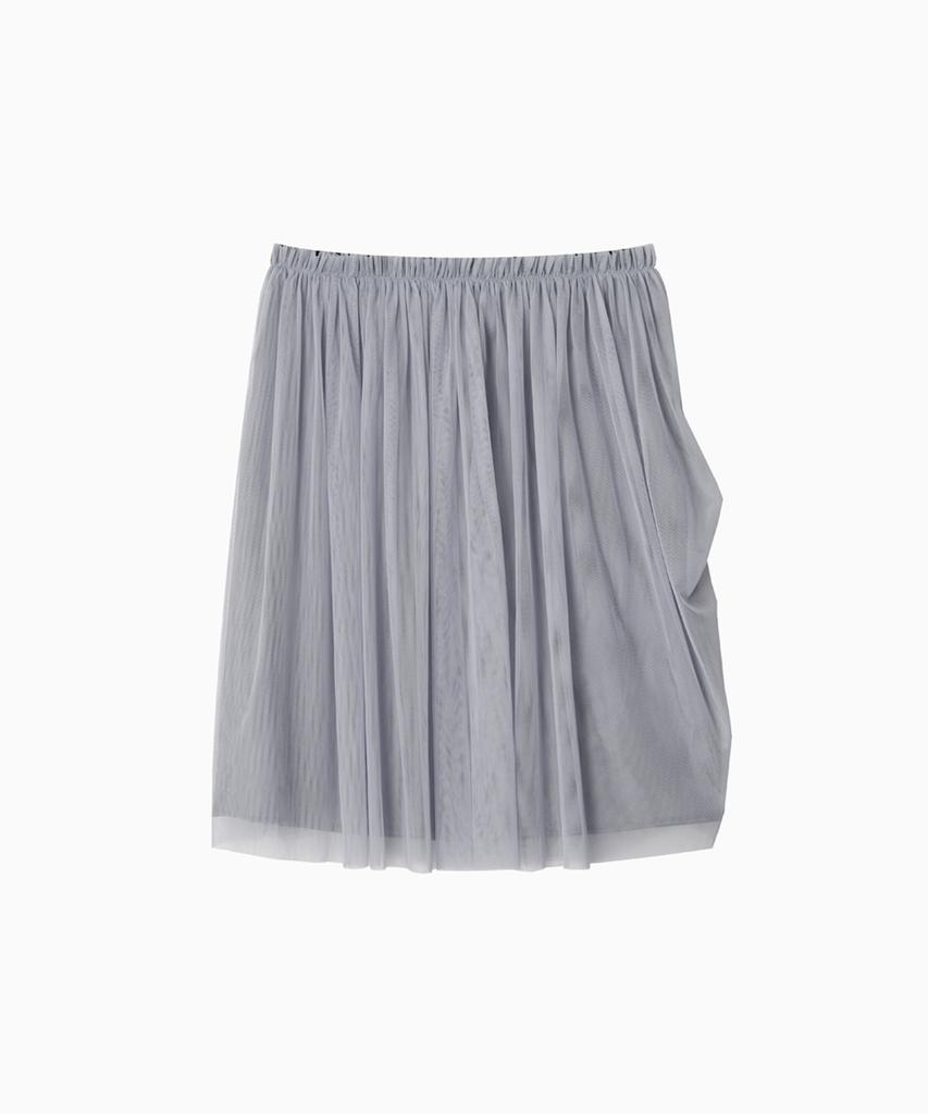 Ohesio Sheer Drape Banding Skirt, Gray