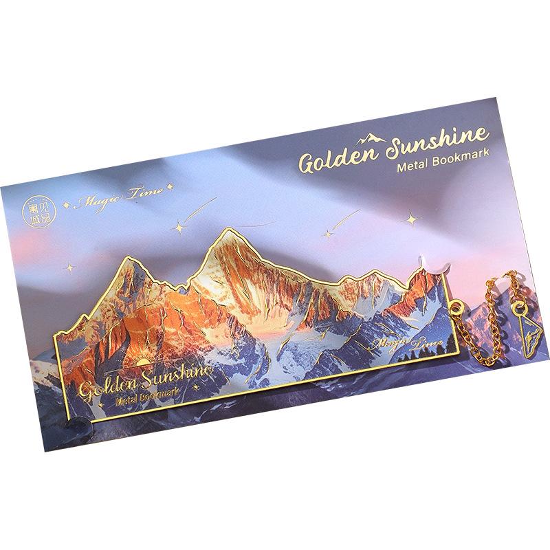Jilü Yuyu Rizhao Golden Mountain Series - Creative Irregular Metal Bookmark for Students
