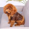 Dog Leather Jacket Cool Winter Warm Dog Pet Clothes for Home Outdoor and Parties