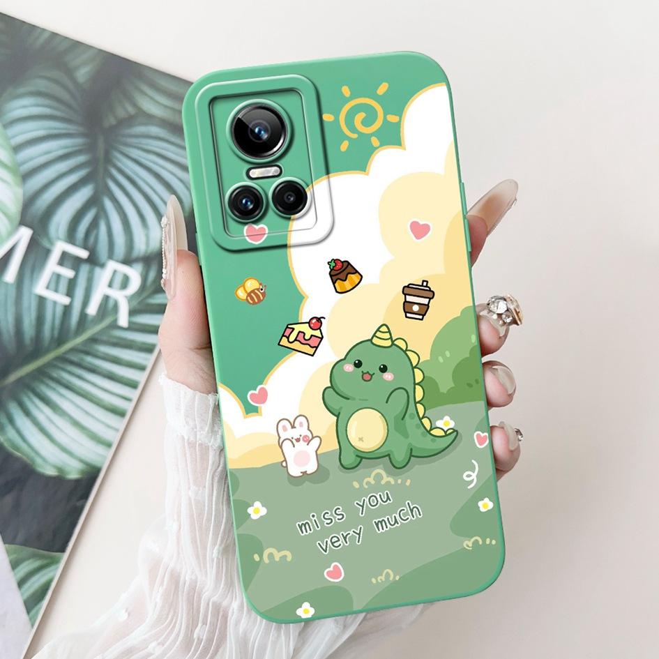 For Realme GT Neo 3 Case RMX3561 RMX3560 Shockproof Cover Fashion Tulip Soft Silicone Matte Phone Cases For Realme GT Neo3 Coque