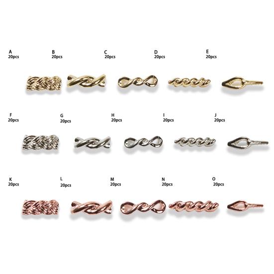 20 st Nagelkonstdekor Utsökt Form DIY Hög Hållbarhet Delikat Glans Guld Silver Twistkedja Ornament Skönhetstillbehör