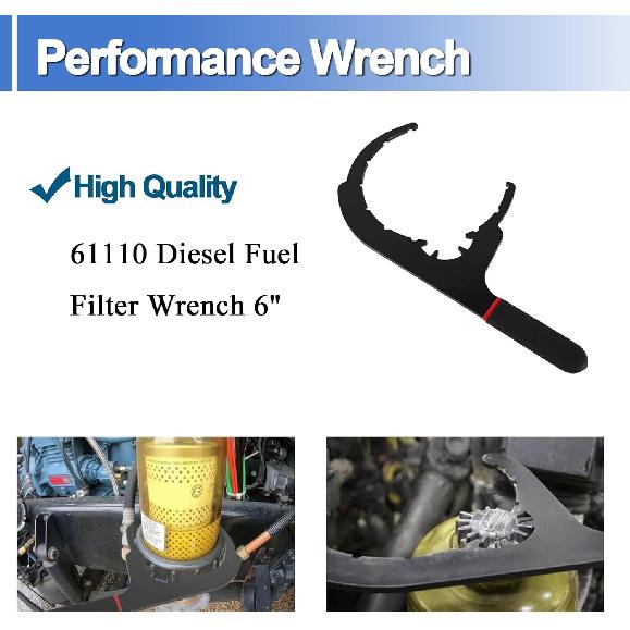 61110 Klucz do filtra paliwa diesla 6" Narzędzie do usuwania filtra oleju Pasuje do Davco, Paccar, Kenworth, Caterpillar