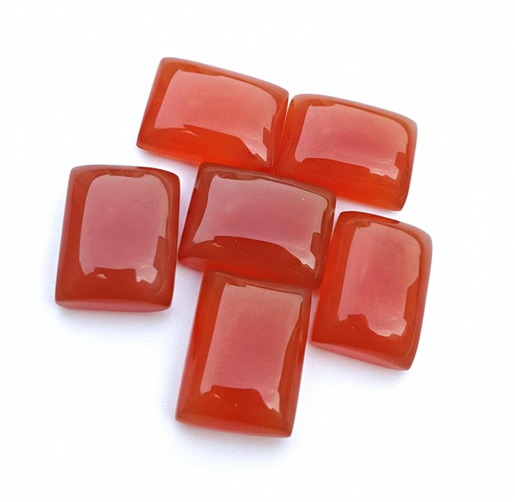 Natural Red Carnelian Gemstones: Rectangle Shape Cabochons for Jewelry Making