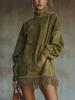 2026 Suede Tassel Dress: High Neck, Loose Fit, with Pockets for Autumn/Winter