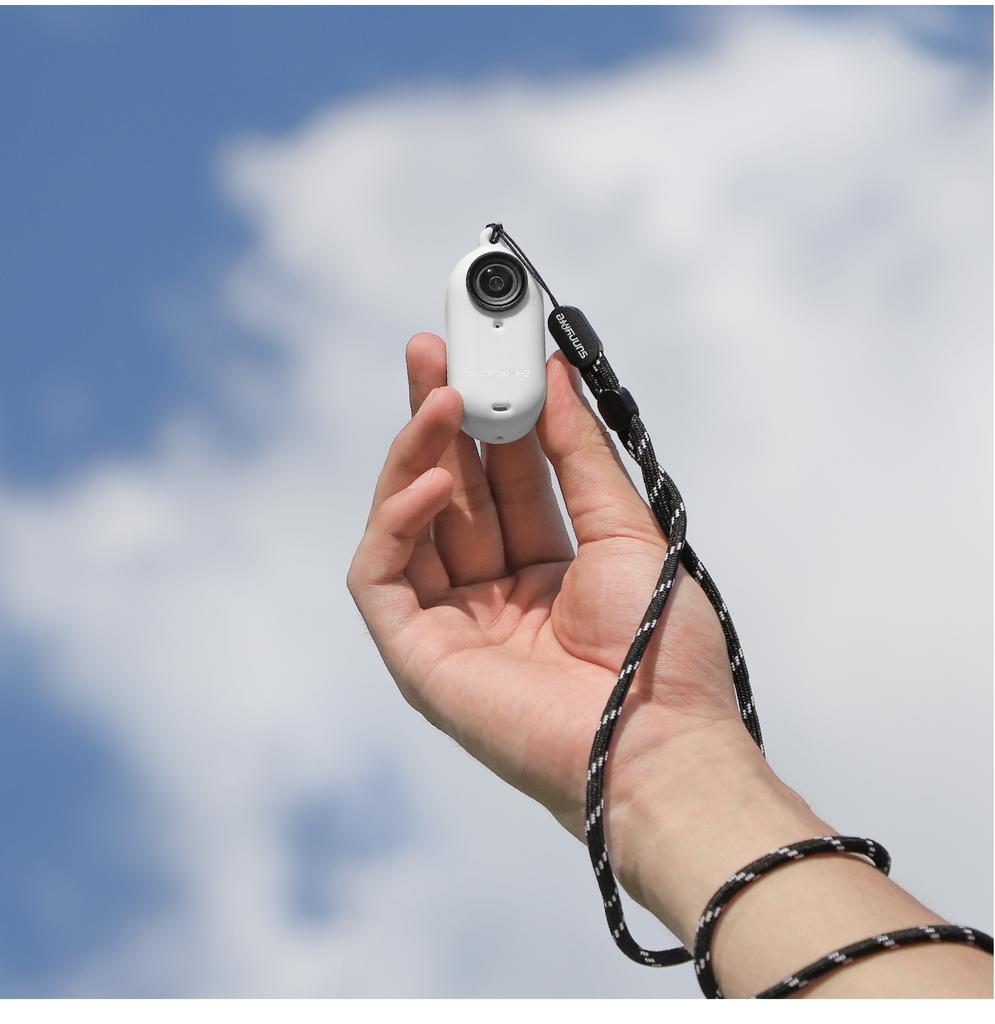 3 In 1 Silicone Cover Lens Case with Strap for Insta360 GO 3 Scratchproof Protective Cover with Anti-lost Neck Hand Lanyard