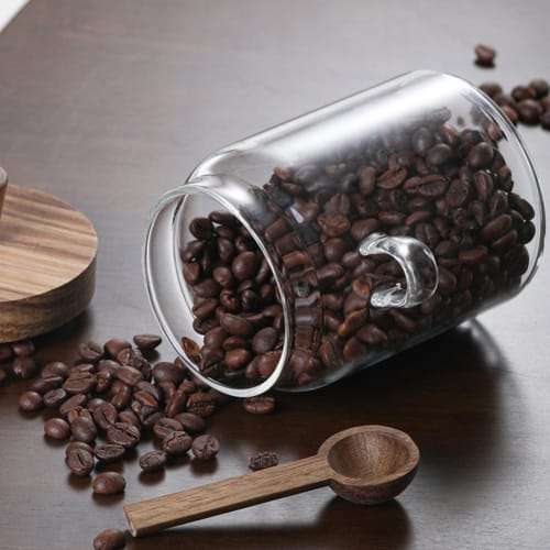 Snow Peak Coffee Bean Storage Jar, Airtight Storage Container for Coffee Beans, Powder, Sugar, Tea, and More. This Glass Canister Is Heat-resistant an