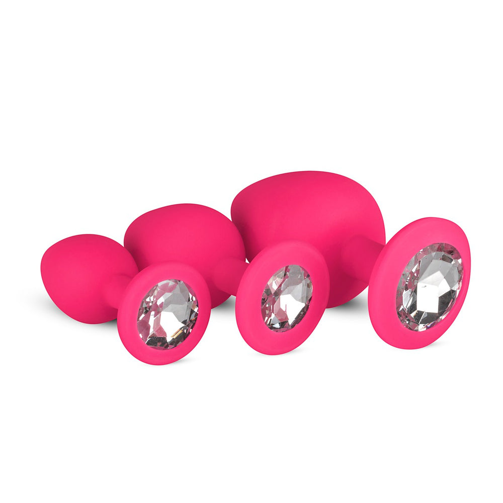 Lot de 3 plugs Bijou Diamond Roses - EasyToys Anal Collection - Bijou Anal