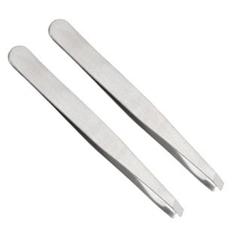 Eyelash Curler Eyebrow Shaping Tweezers Set - Stainless Steel, Slant Tip, Beauty Tools