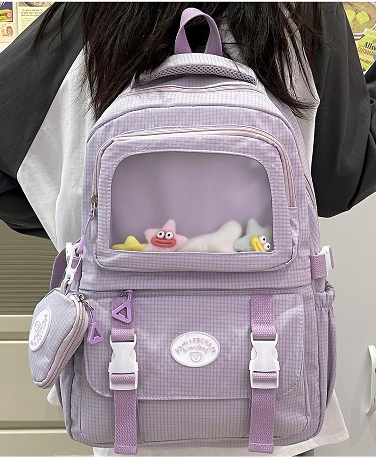 Plaid Backpack Women's Large Capacity Backpack Student Schoolbag Travel Bag