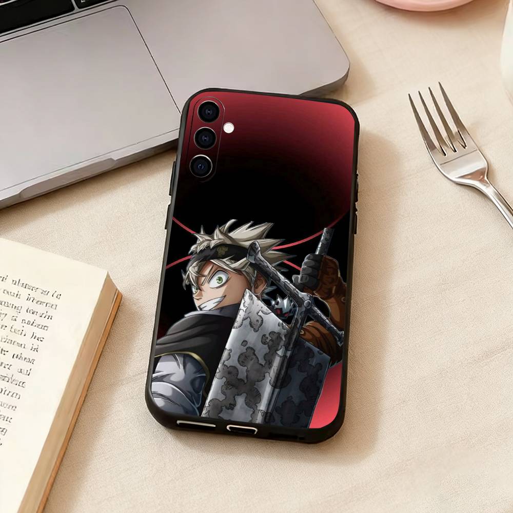 Black C-Clover A-Asta-a Phone Case For Samsung Galaxy A73,A72,A71,A70,A53,A52,A51,Soft Silicone Black Cover