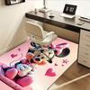 3D Printed Minnie Mouse,Pink,Hearts Anti-Slip Rug - Machine Washable Office Rug for Living Room, Bedroom, Office - Multiple Sizes